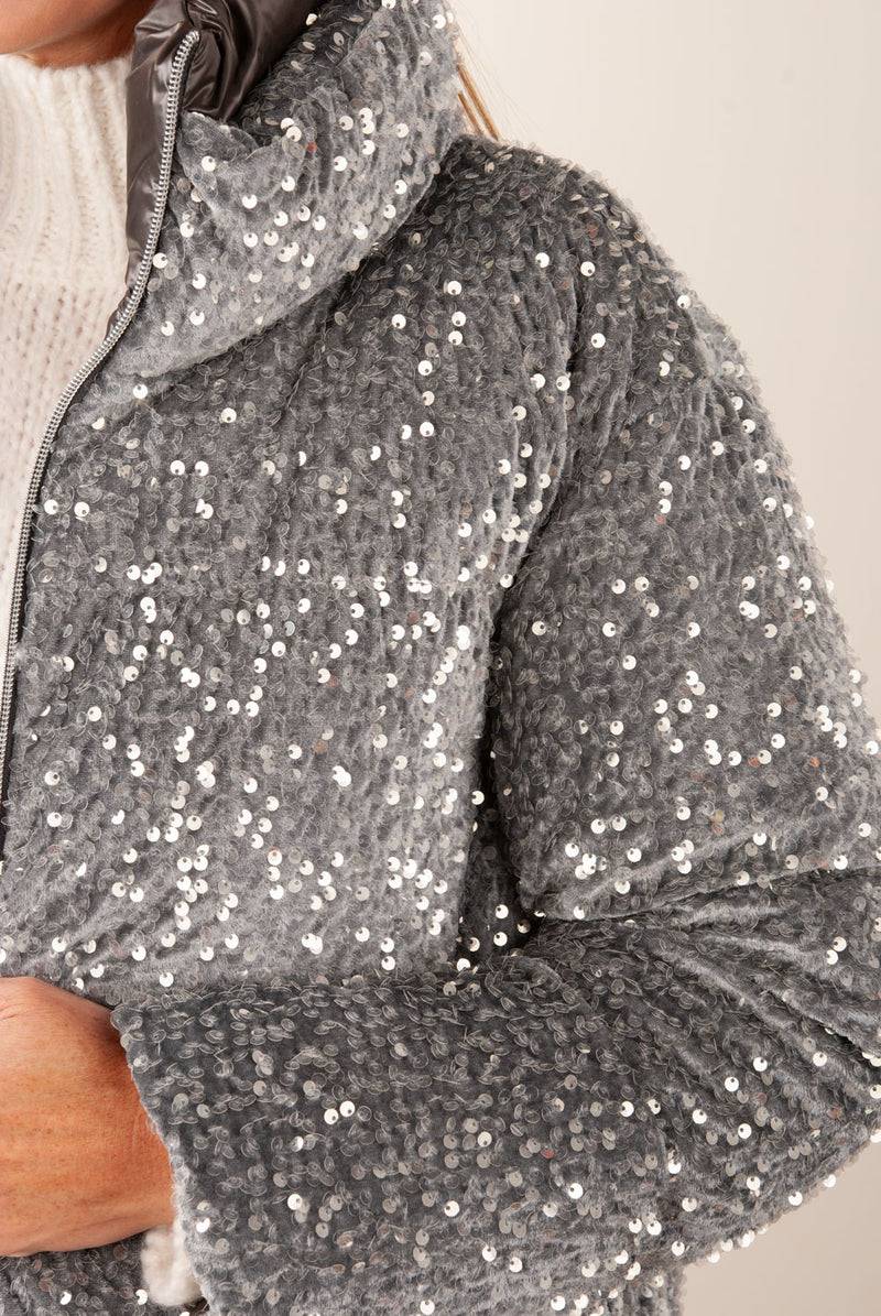 Herno Jacke „Pailletten“ Grau