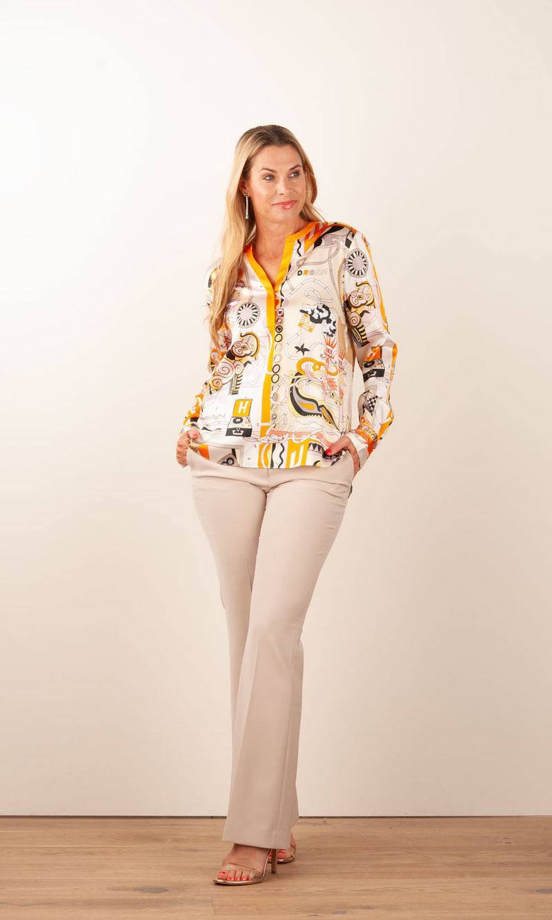 Herzensangelegenheit Bluse Beige | Orange | Multicolor