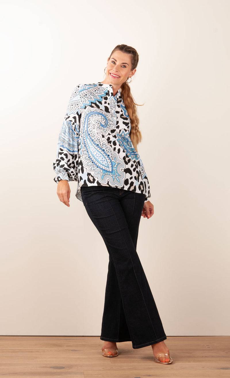 Herzensangelegenheit Bluse Weiß | Blau | Schwarz