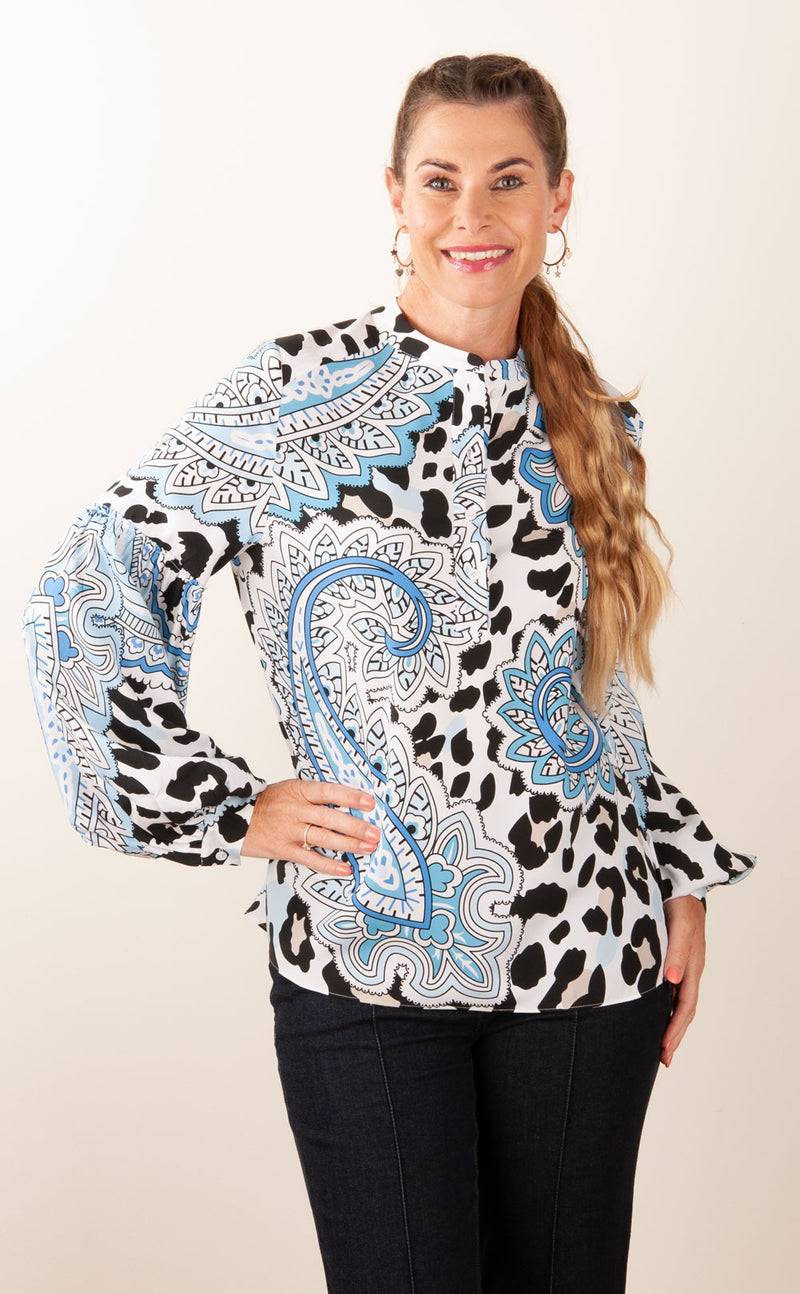 Herzensangelegenheit Bluse Weiß | Blau | Schwarz