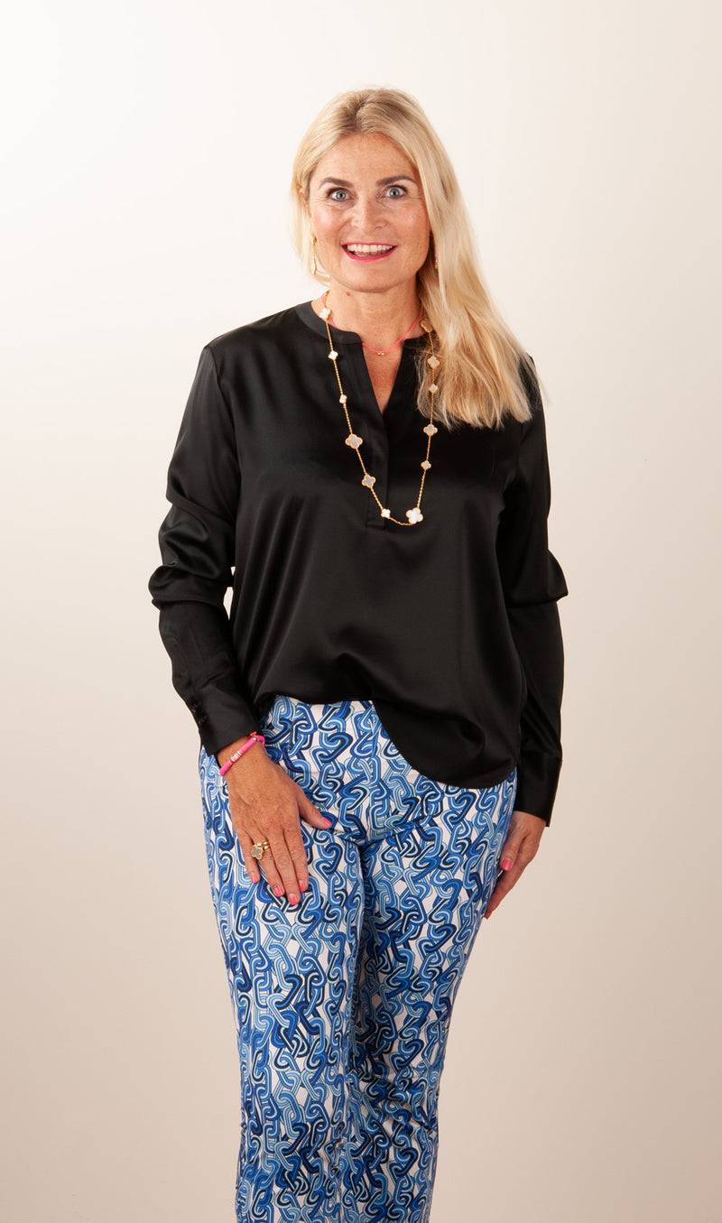 Herzensangelegenheit Seidenbluse Schwarz