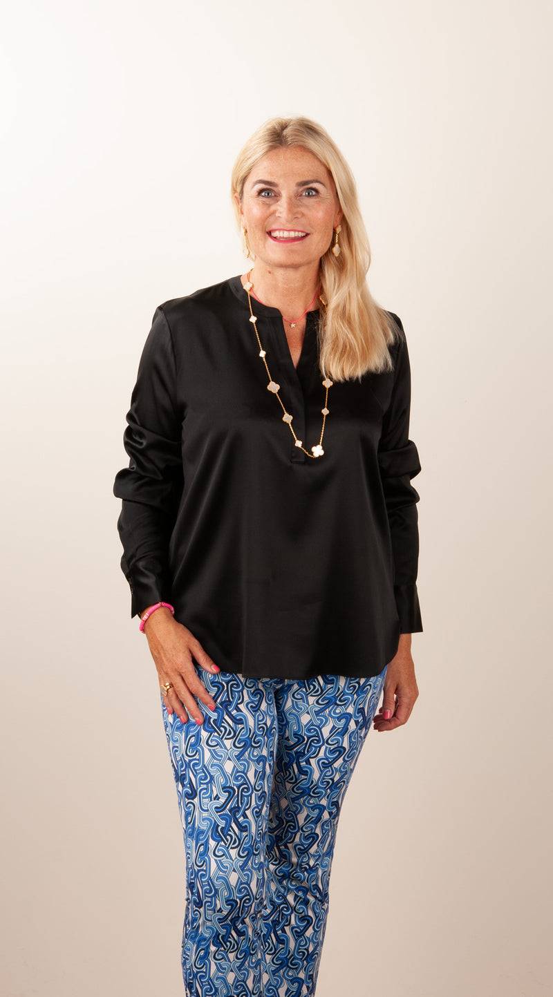 Herzensangelegenheit Seidenbluse Schwarz