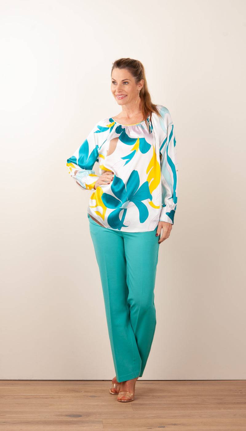 Herzensangelegenheit Seidenbluse Weiß | Multicolor