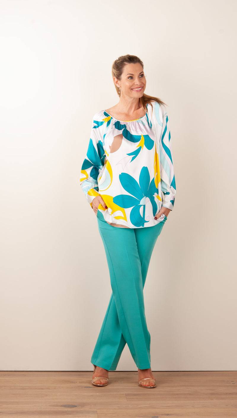 Herzensangelegenheit Seidenbluse Weiß | Multicolor