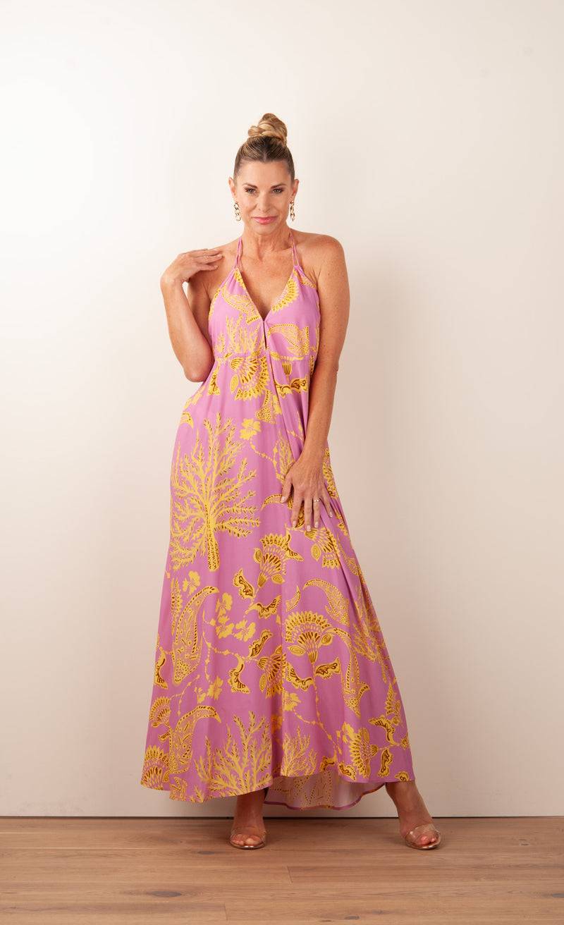 IVI Collection Trägerkleid Rosa | Gelb