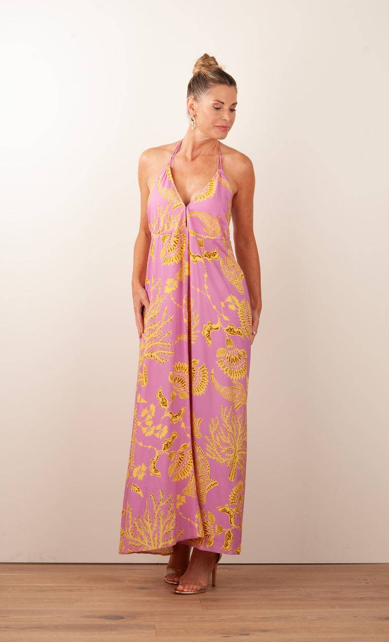 IVI Collection Trägerkleid Rosa | Gelb