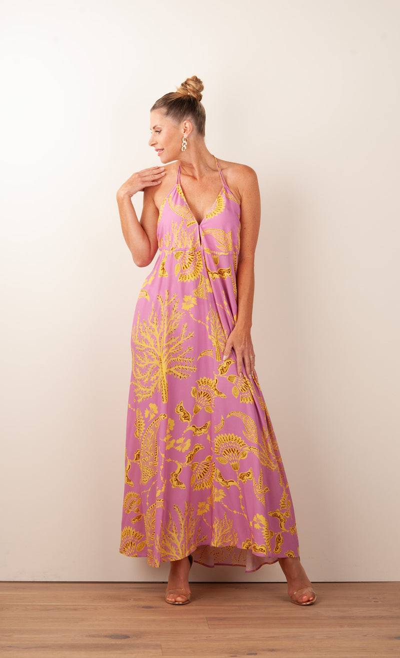 IVI Collection Trägerkleid Rosa | Gelb