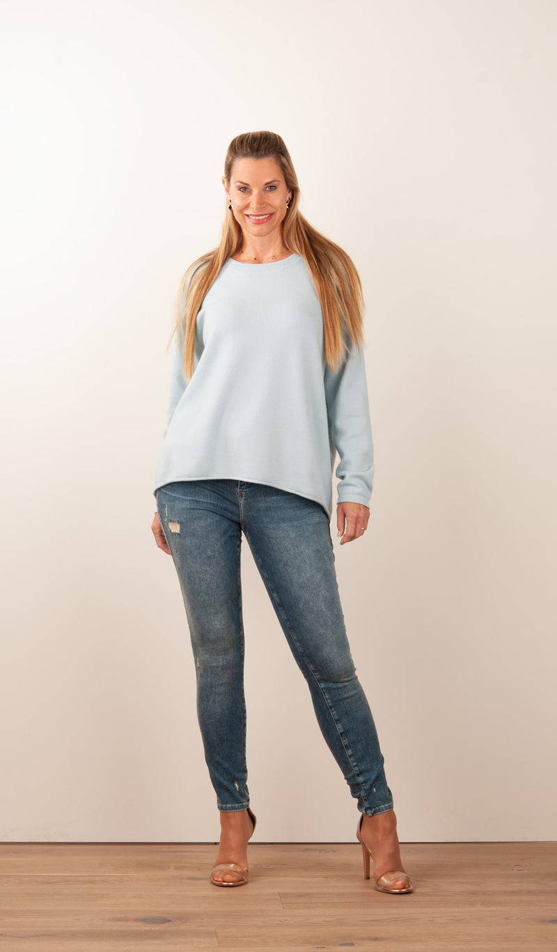 Kitted In Cashmere Kaschmir Pullover Hellblau