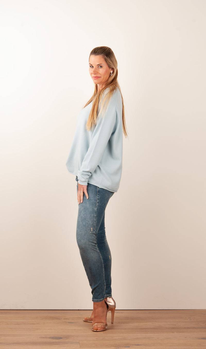 Kitted In Cashmere Kaschmir Pullover Hellblau