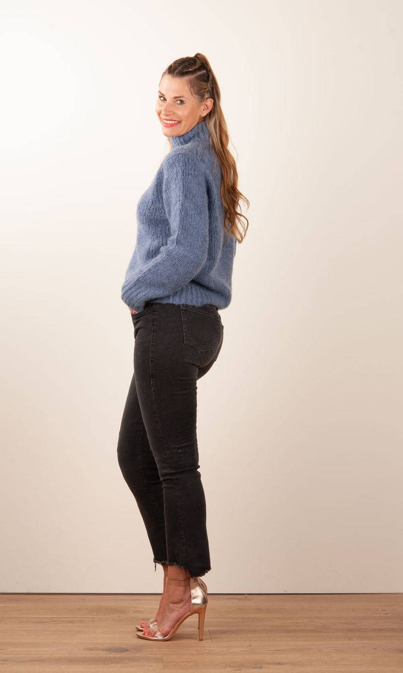 Kitted In Cashmere Kaschmir Pullover Jeansblau