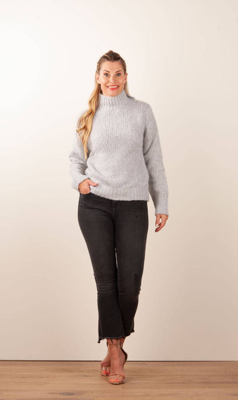 Kitted In Cashmere Kaschmir Pullover Melange Grau
