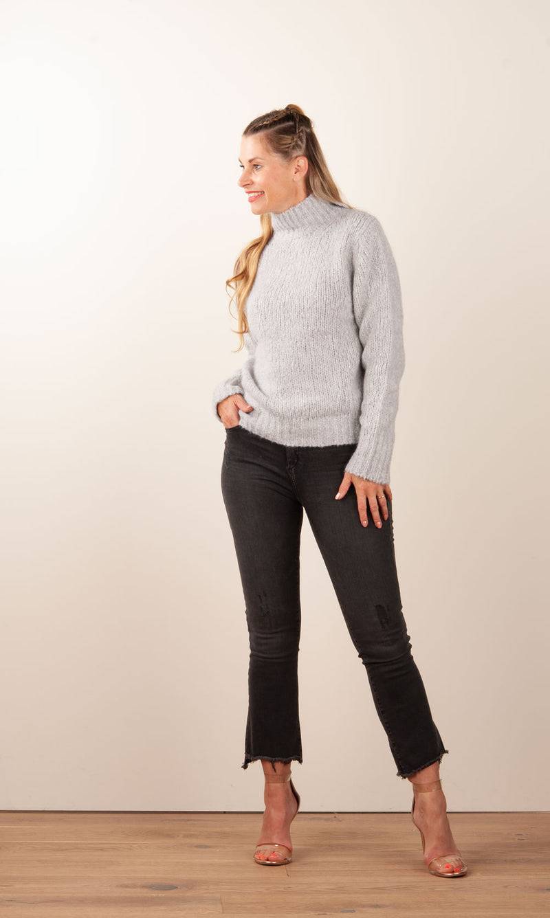 Kitted In Cashmere Kaschmir Pullover Melange Grau