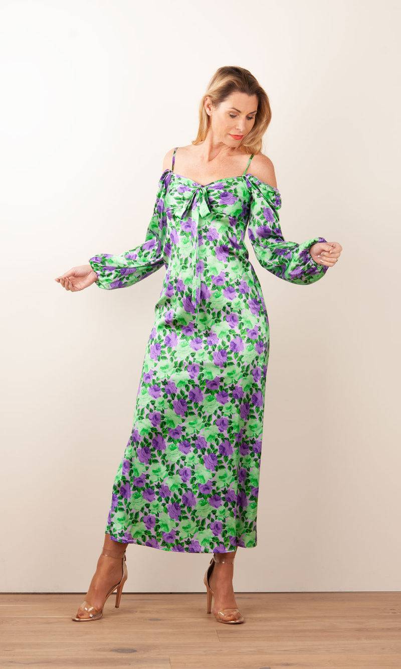 Kleid „Sorby“ Grün | Lila