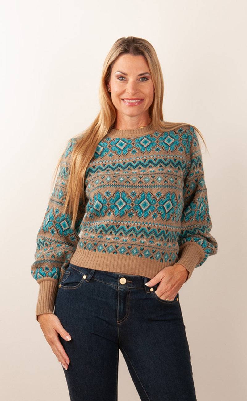 Luisa Spagnoli Pullover Camel | Türkis