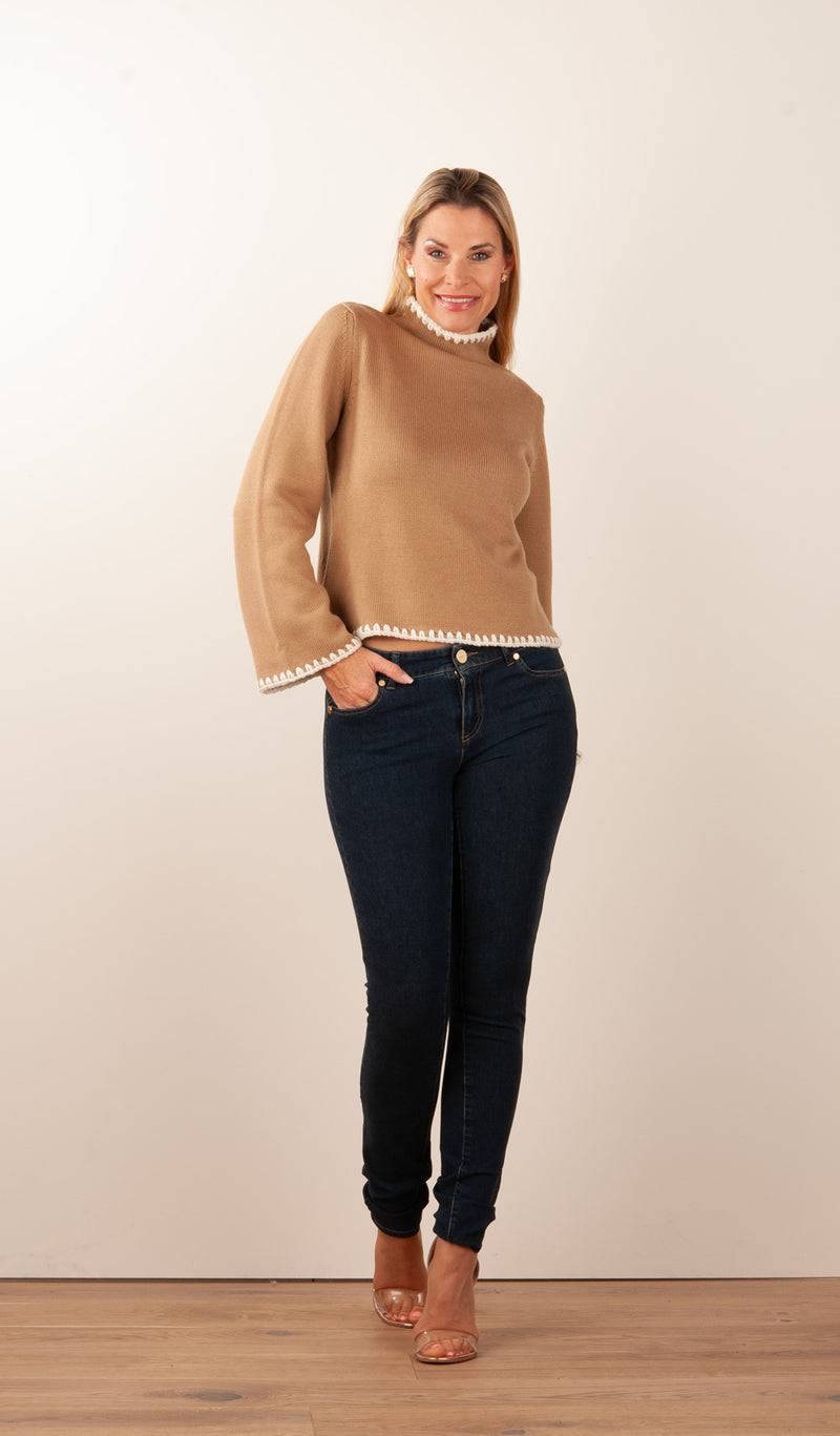 Luisa Spagnoli Pullover Camel | Weiß