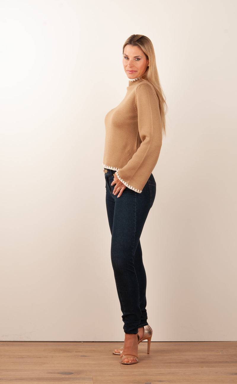 Luisa Spagnoli Pullover Camel | Weiß
