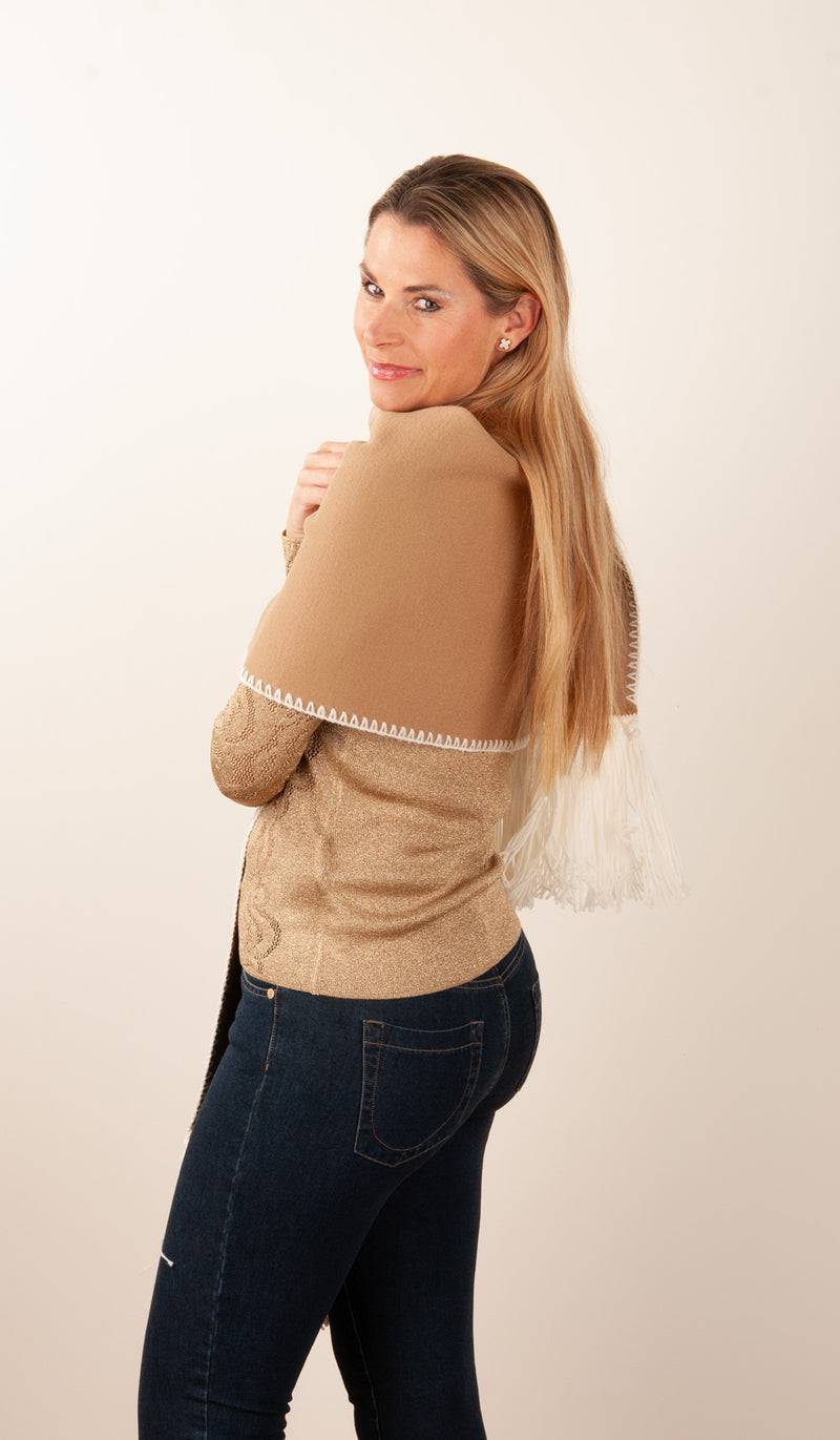 Luisa Spagnoli Schal Camel | Weiß