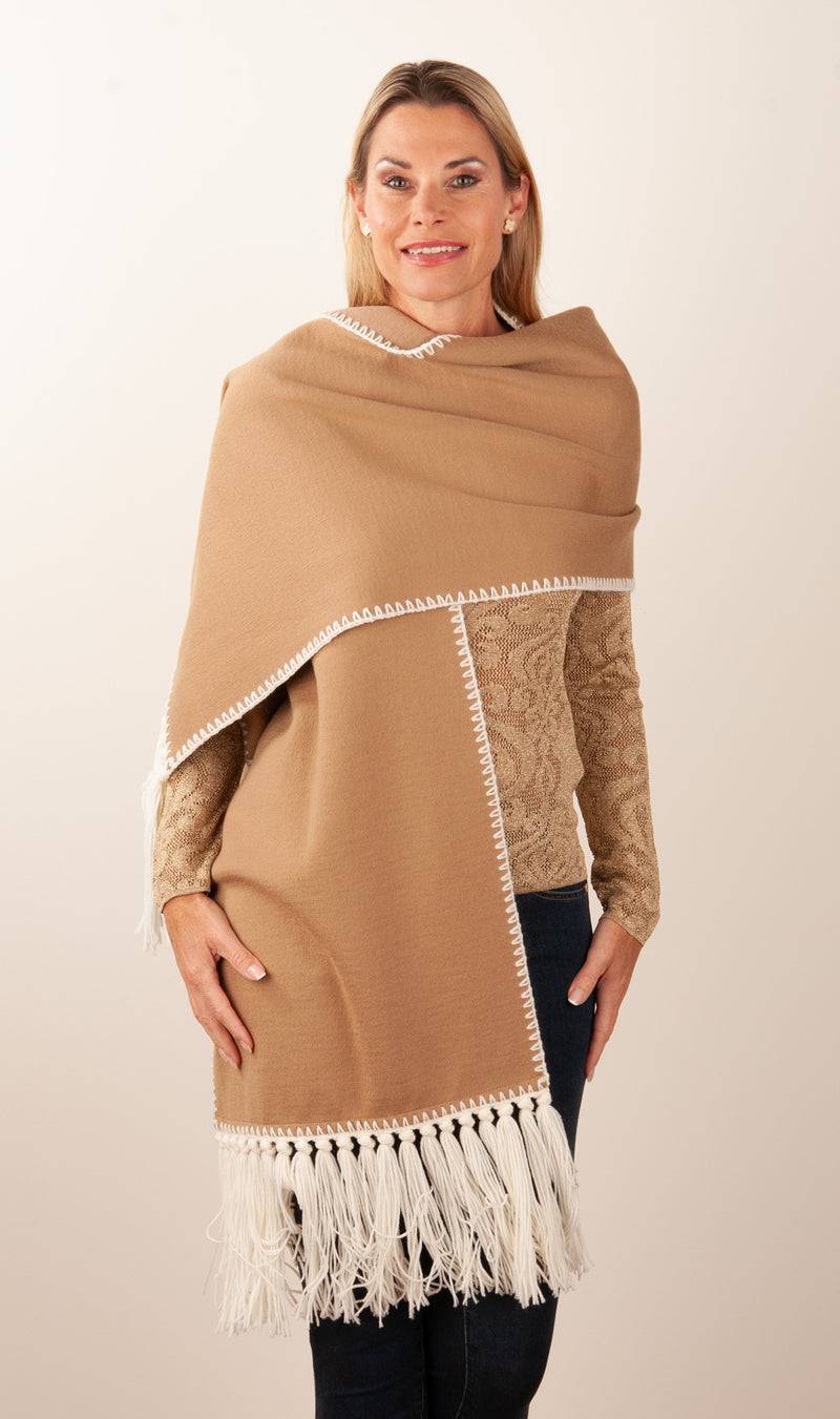 Luisa Spagnoli Schal Camel | Weiß