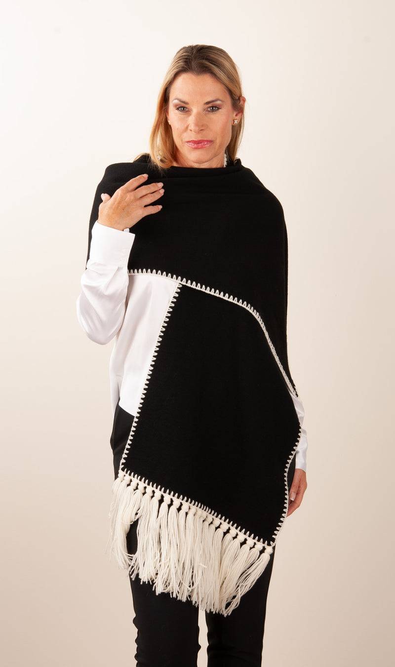 Luisa Spagnoli Schal Schwarz | Weiß