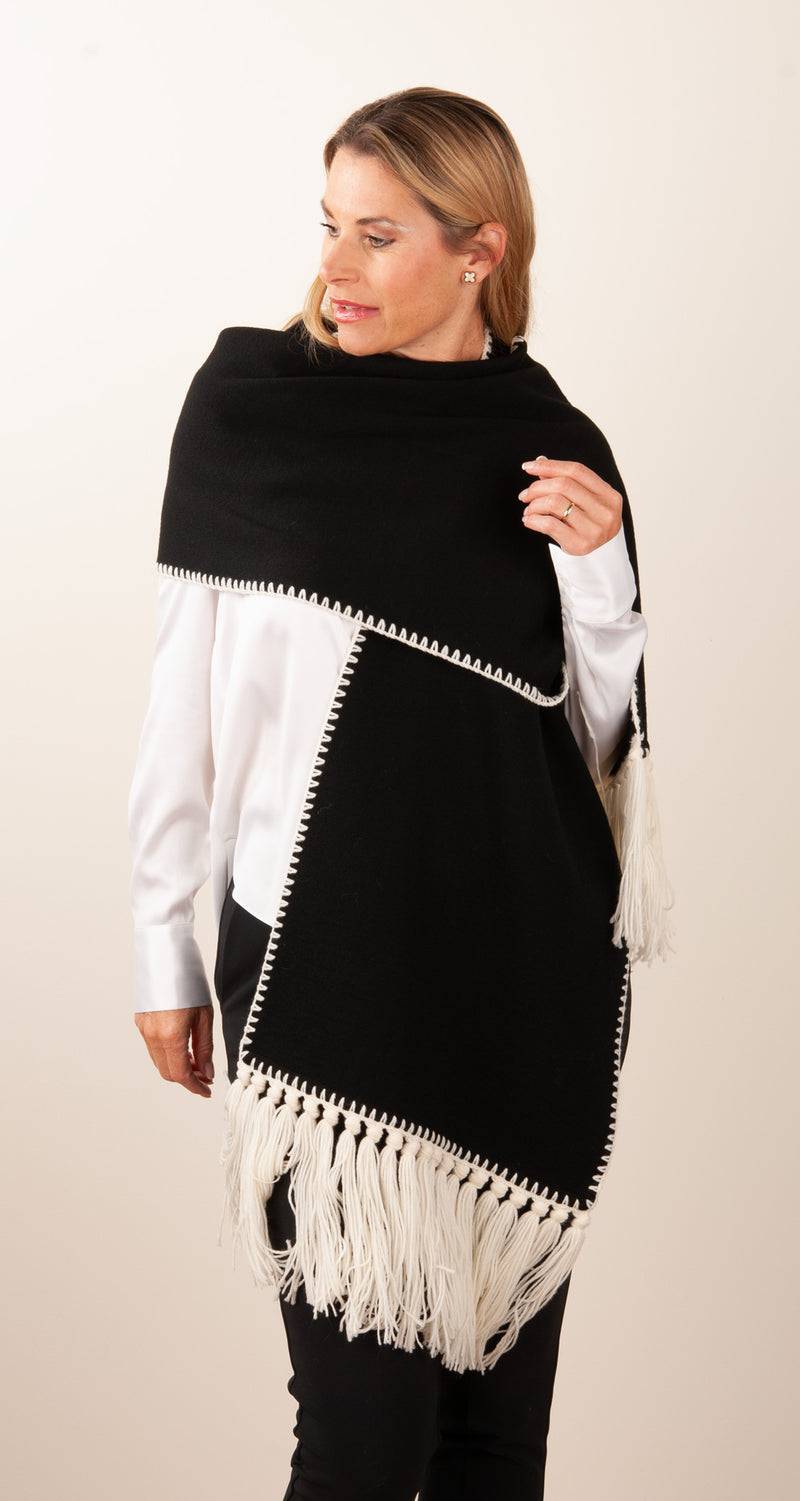 Luisa Spagnoli Schal Schwarz | Weiß