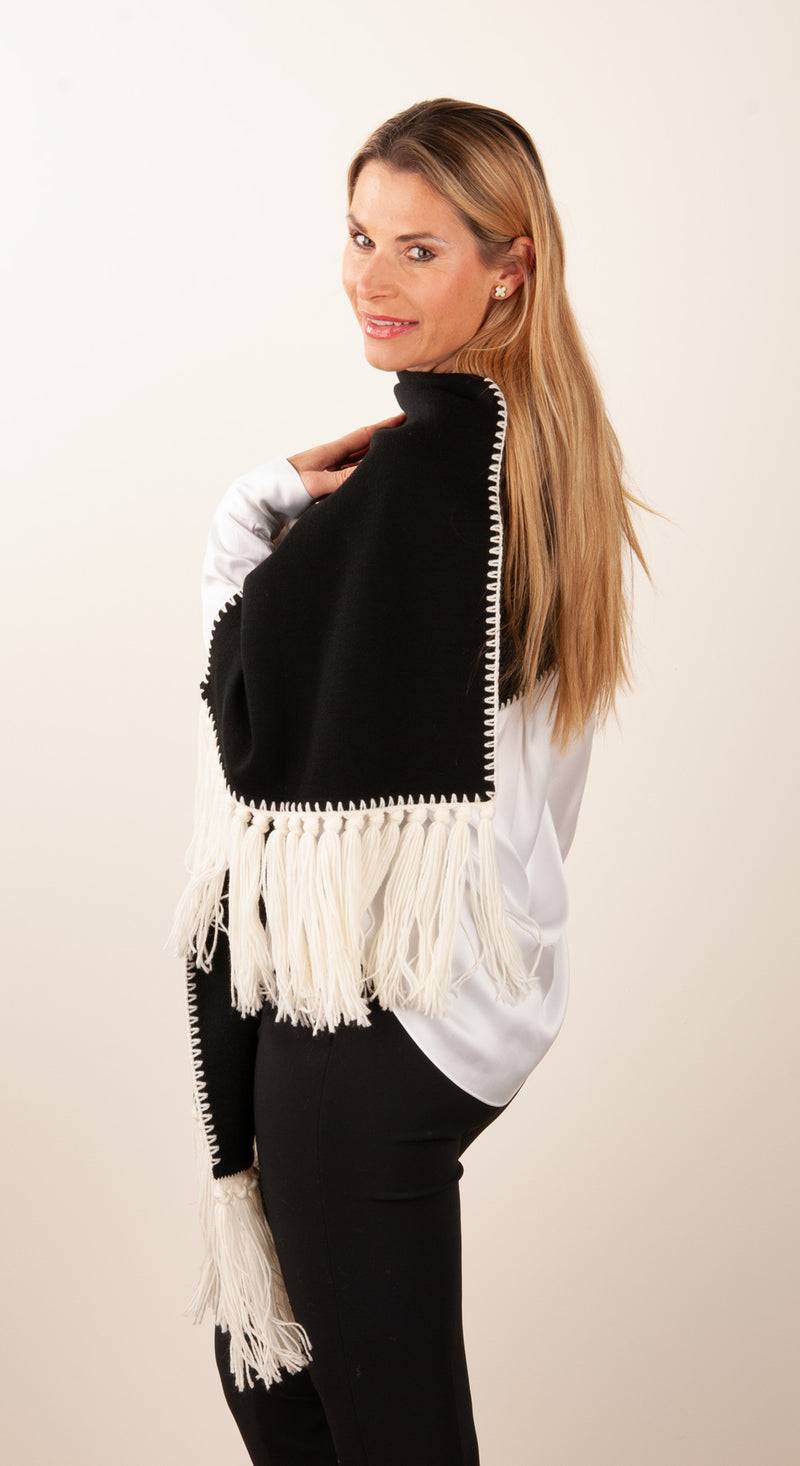 Luisa Spagnoli Schal Schwarz | Weiß