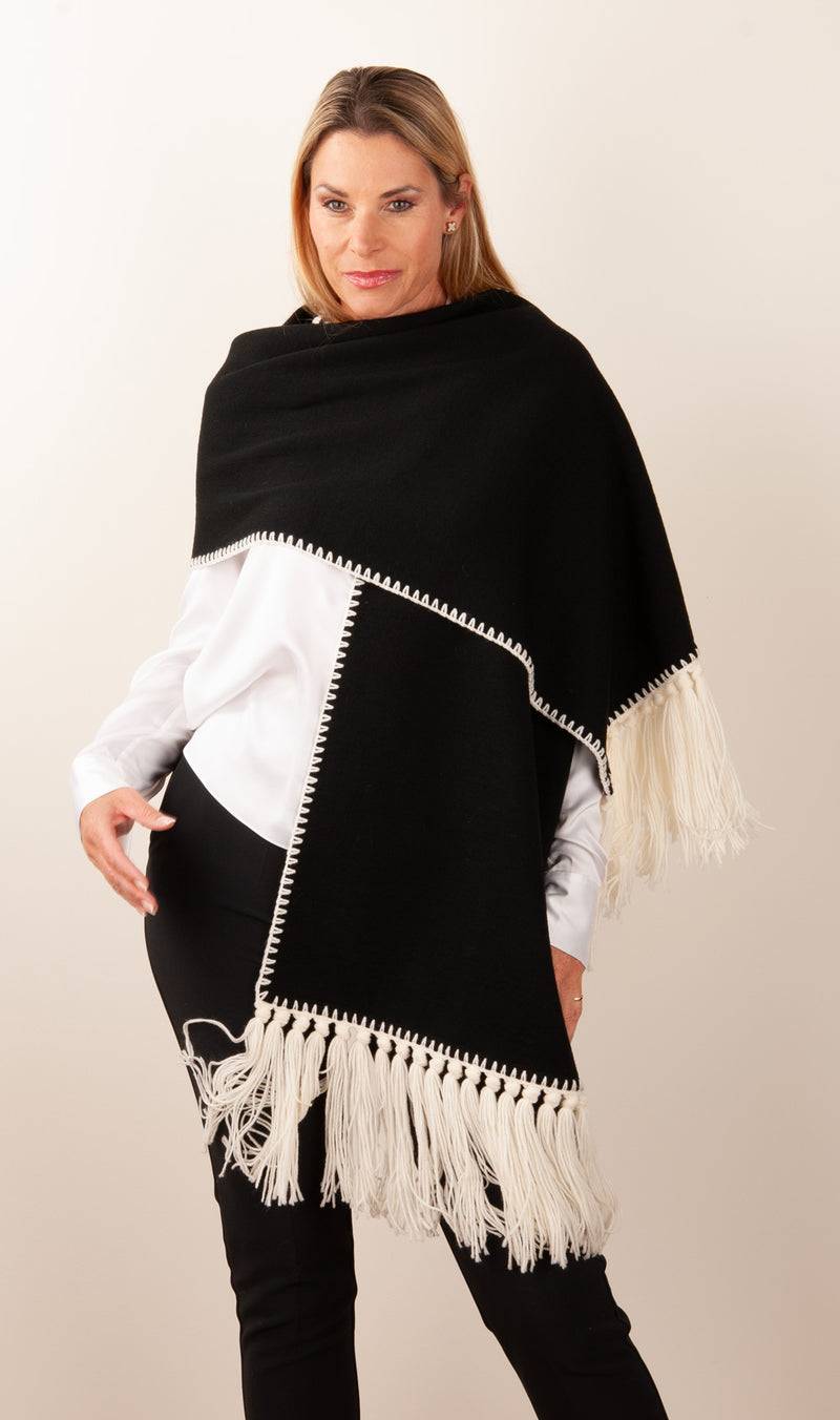 Luisa Spagnoli Schal Schwarz | Weiß