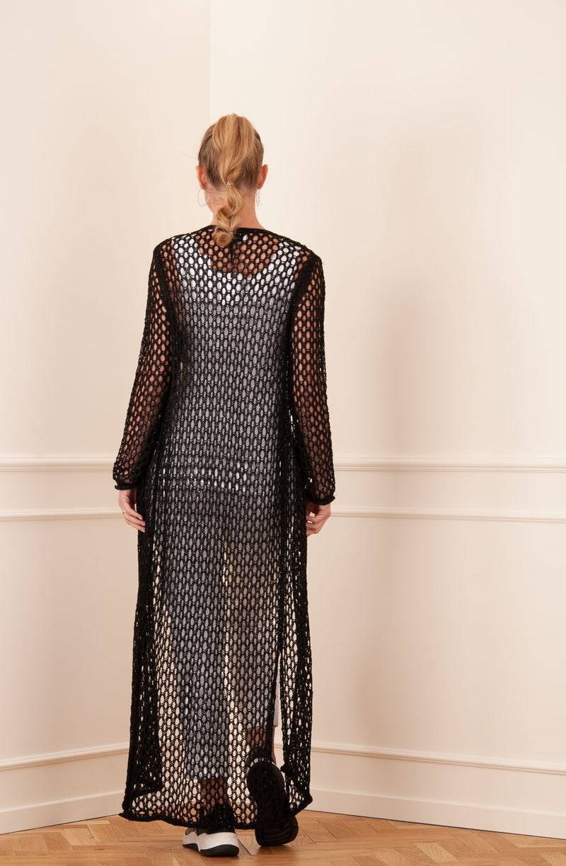 Mantel „Pailletten“ Schwarz