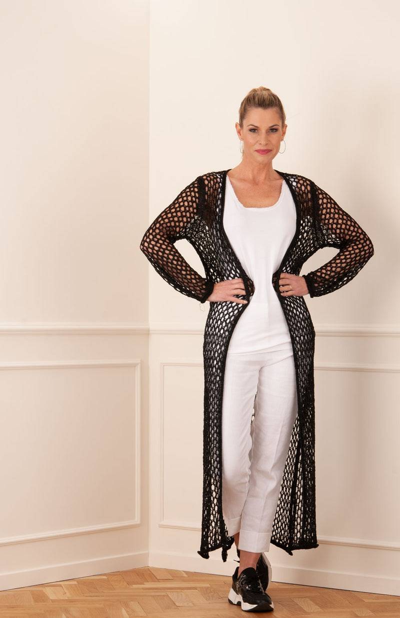 Mantel „Pailletten“ Schwarz