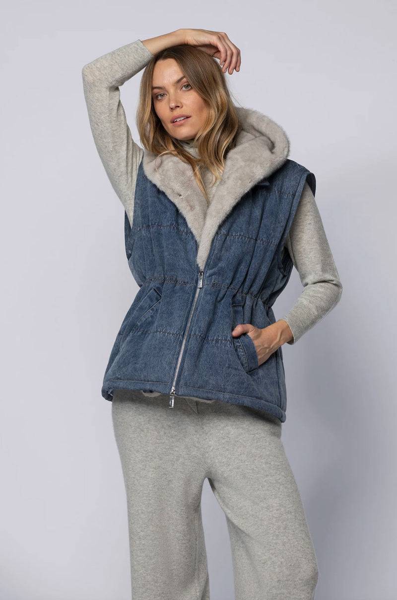 MAX & MOI Jeansjacke Blau | Grau