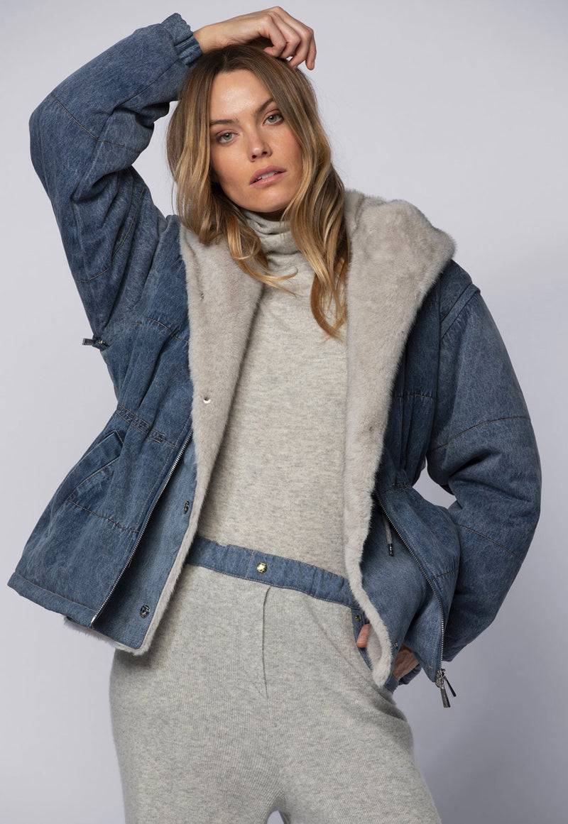 MAX & MOI Jeansjacke Blau | Grau