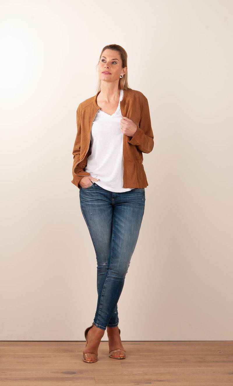 Milestone Lederjacke „Amora“ Cognac