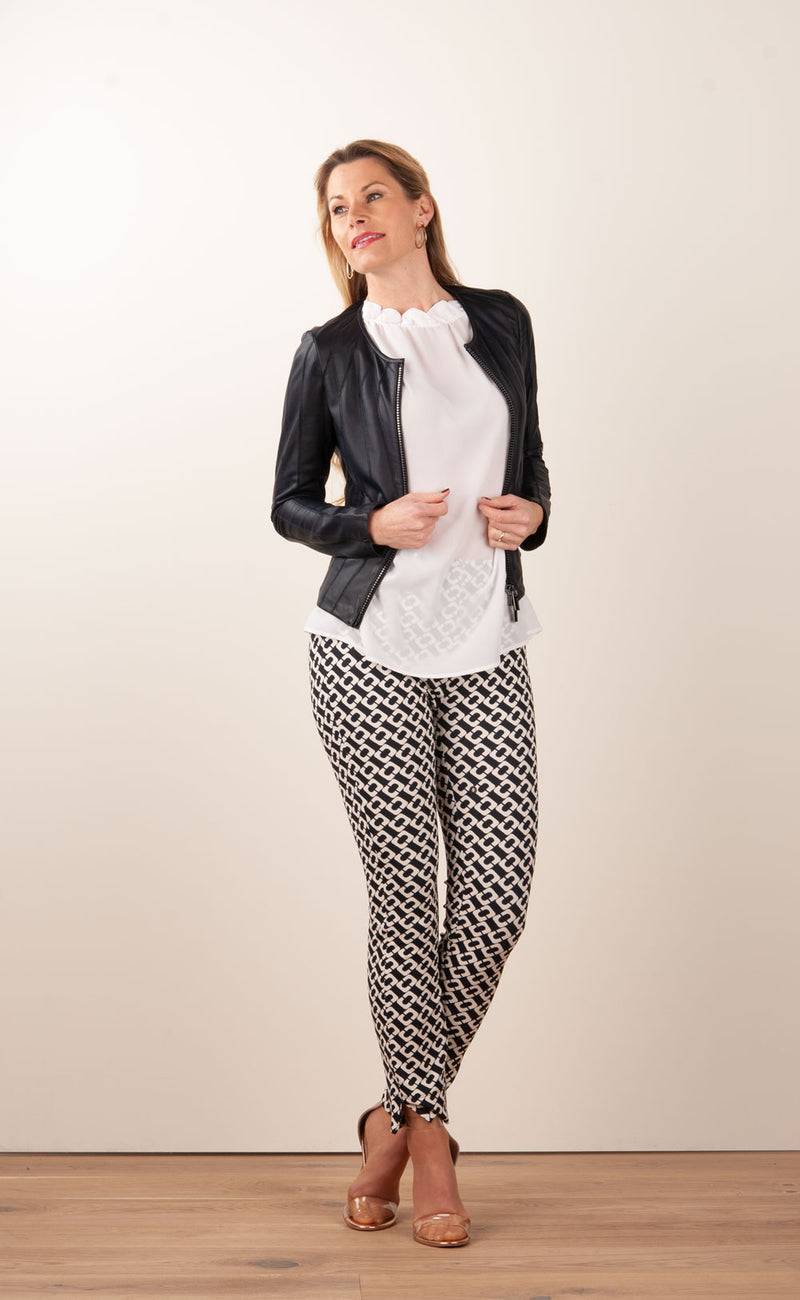 Milestone Lederjacke „Maddy“ Dunkelblau