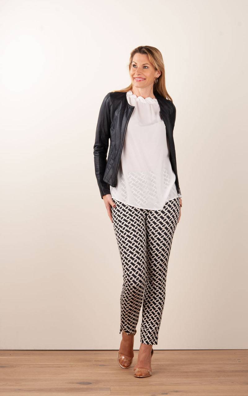 Milestone Lederjacke „Maddy“ Dunkelblau