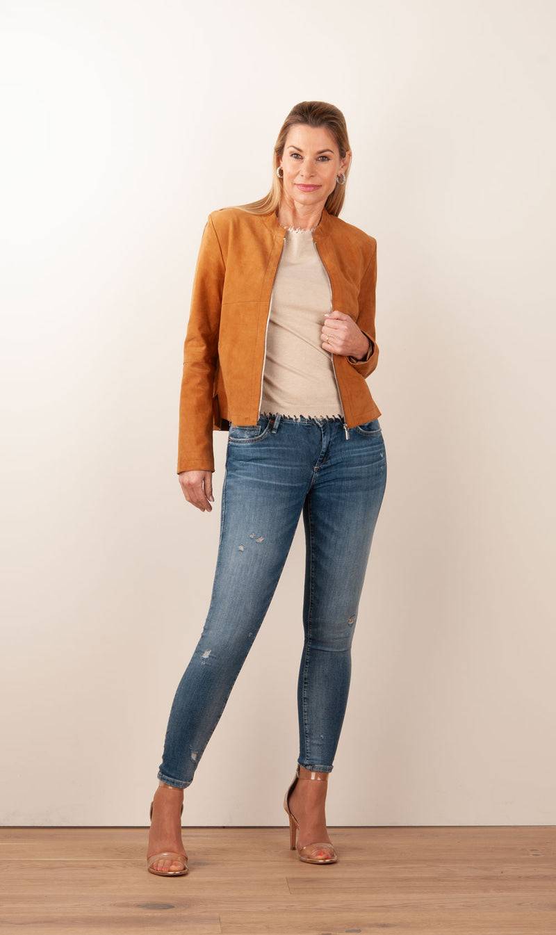 Milestone Lederjacke „Rena“ Cognac