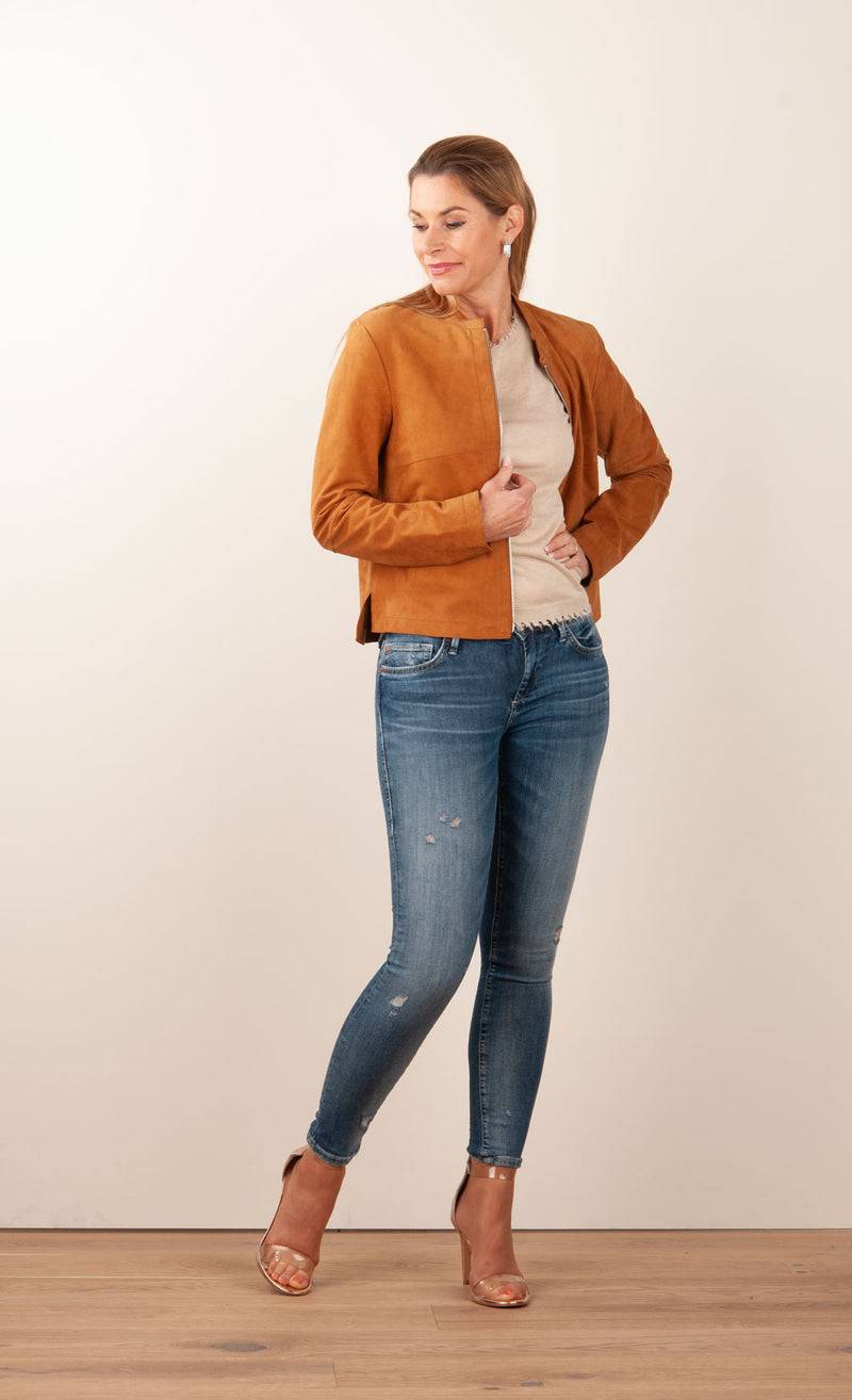 Milestone Lederjacke „Rena“ Cognac