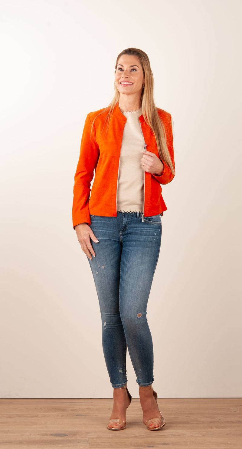 Milestone Lederjacke „Rena“ Orange