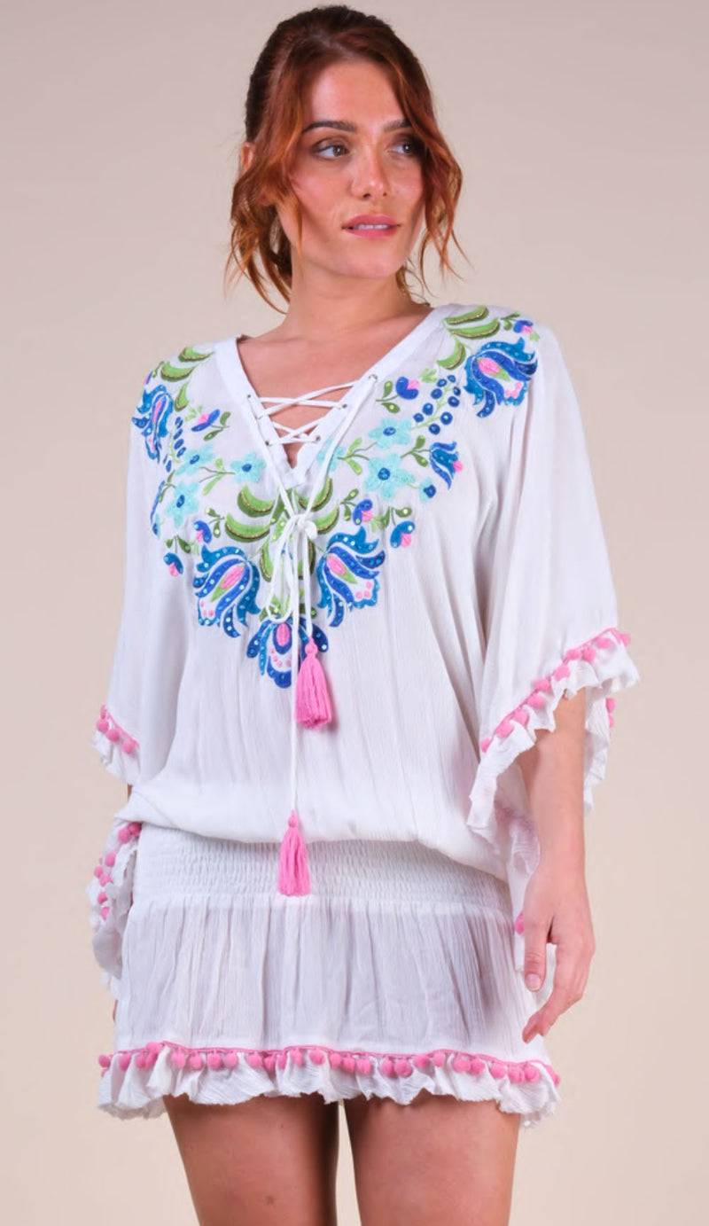 Miss June Kleid Offwhite | Multicolor