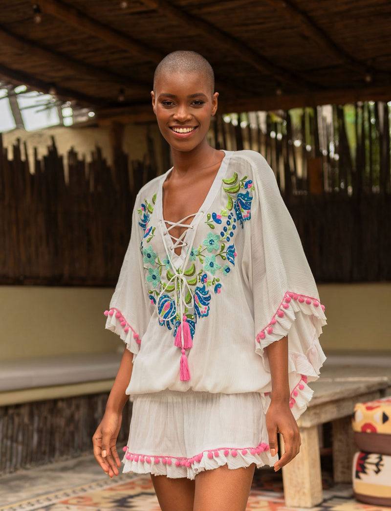 Miss June Kleid Offwhite | Multicolor