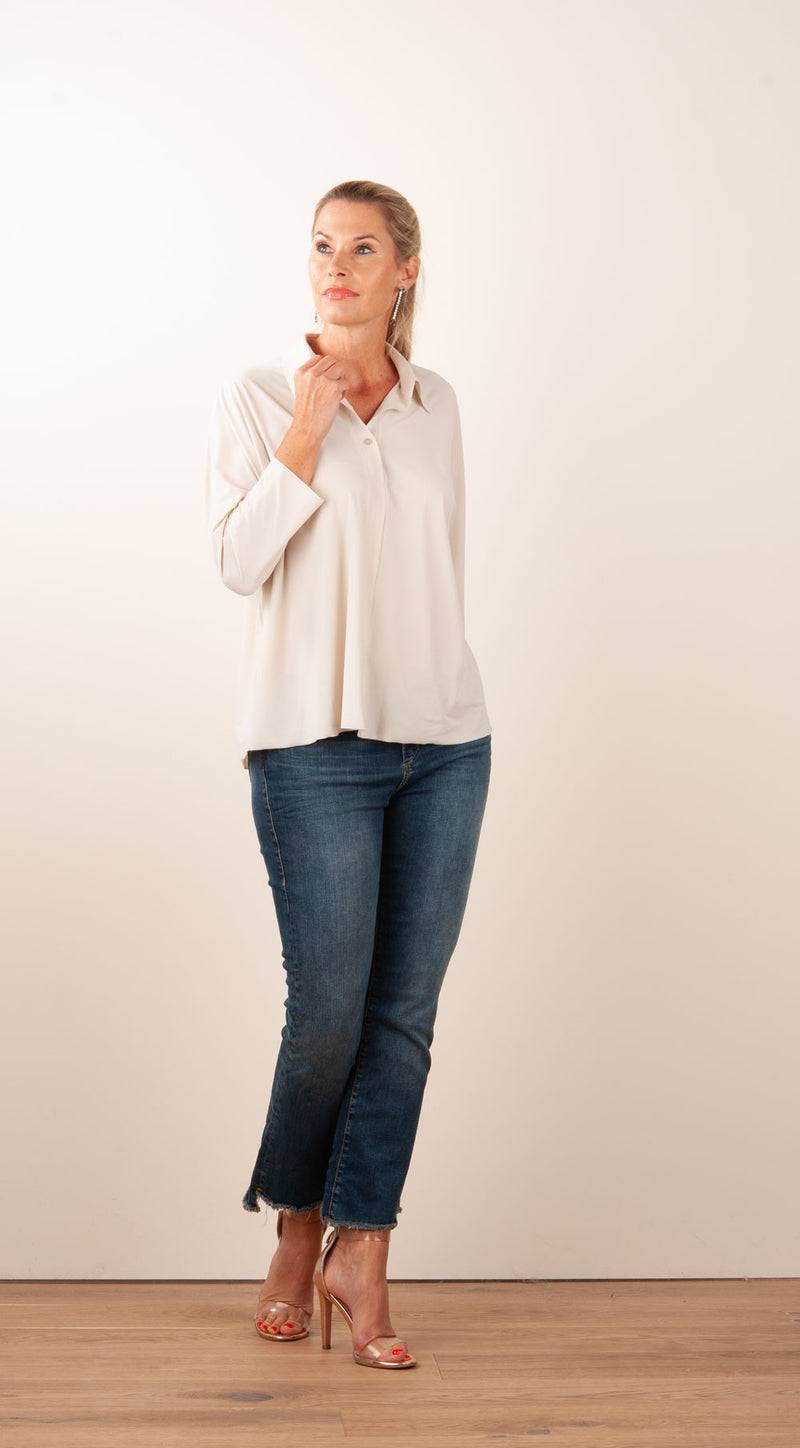 NineTo9 Bluse Hellbeige