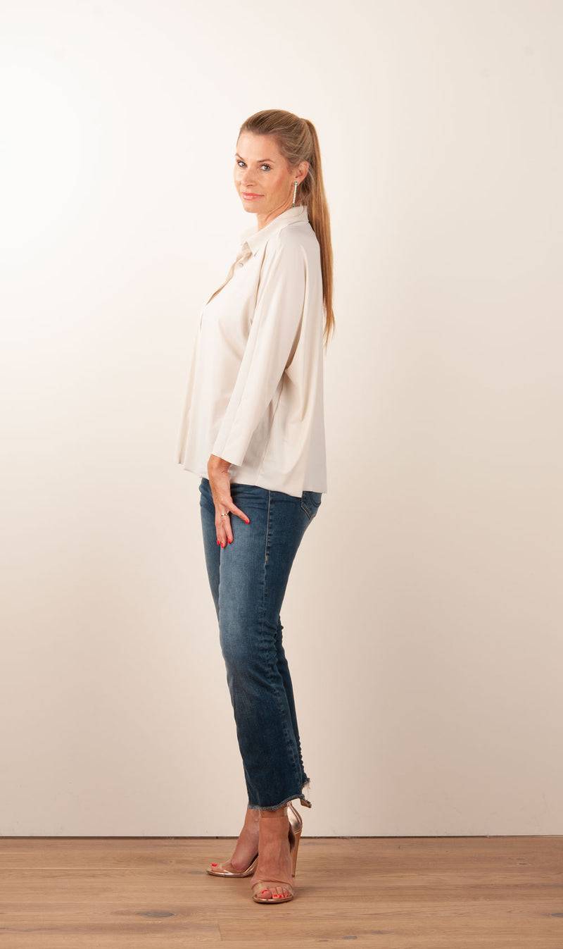 NineTo9 Bluse Hellbeige