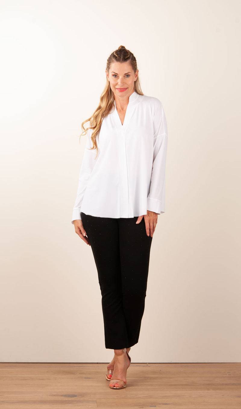 NineTo9 Weite Bluse Weiß