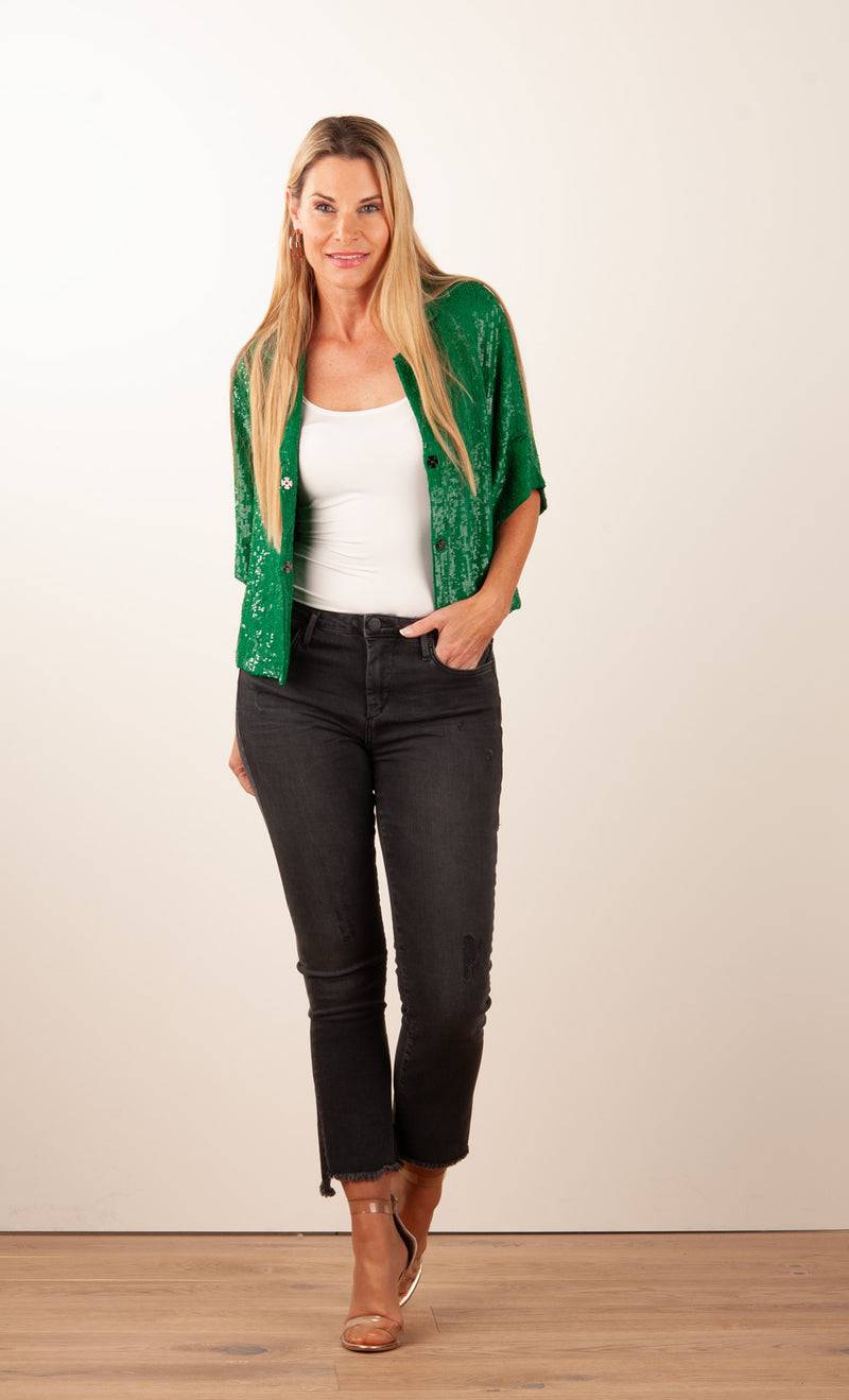 Pailletten Jacke „Glare“ Grün
