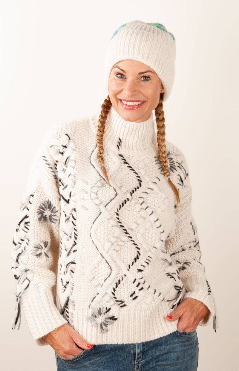 Paschwork Mütze Offwhite | Grün | Flieder | Blau