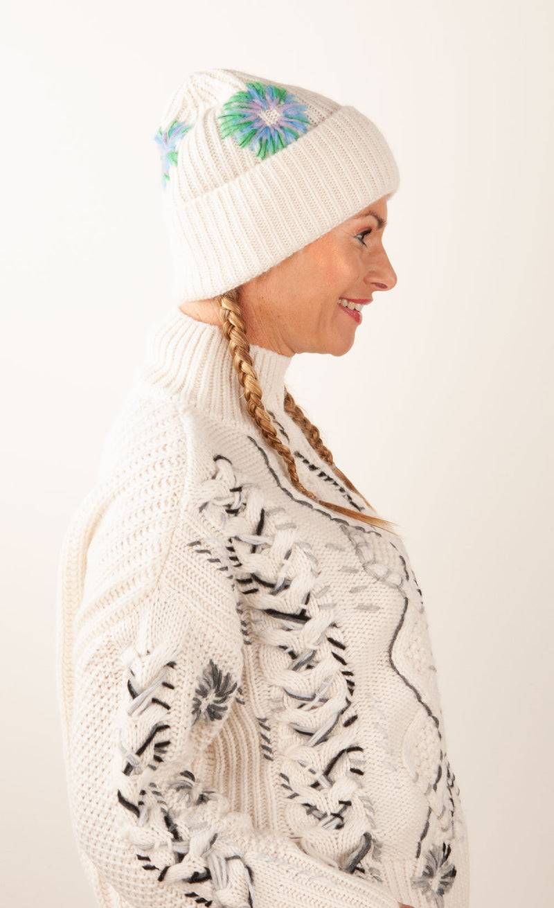 Paschwork Mütze Offwhite | Grün | Flieder | Blau
