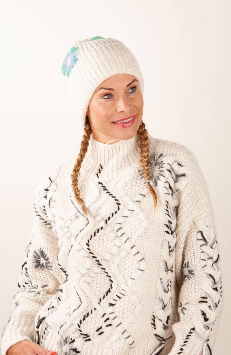 Paschwork Mütze Offwhite | Grün | Flieder | Blau