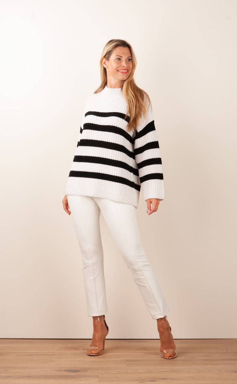 Rosa & Me Pullover „Streifen“ Offwhite | Schwarz