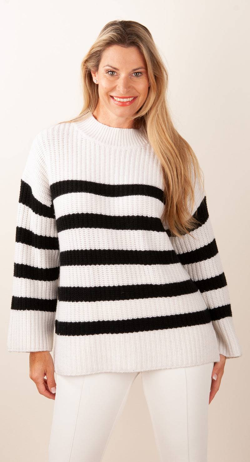 Rosa & Me Pullover „Streifen“ Offwhite | Schwarz
