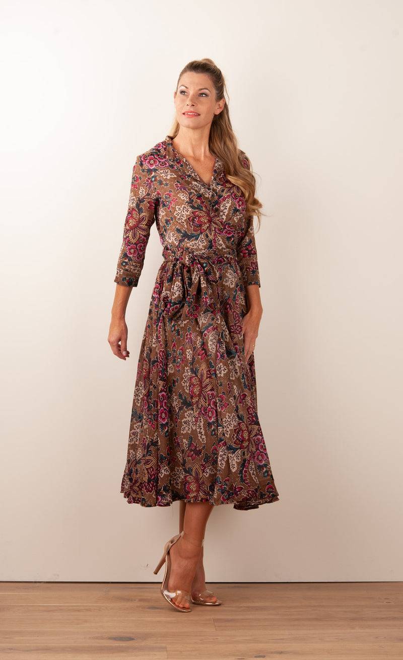 Samantha Sung Kleid „Olivia“ Braun | Multicolor