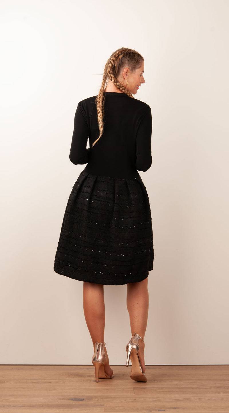 Sara Roka Kleid „Boucle“ Schwarz