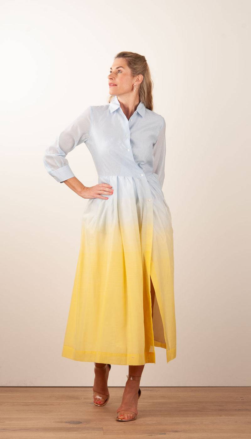 Sara Roka Kleid Hellblau | Gelb | Multicolor